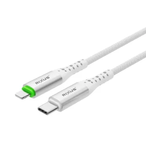 Rixus RXUC21L Auto Disconnect USB-C To Lightning Cable White - Image 3