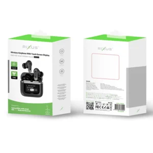 Rixus RXBH23 Wireless Travel Pro Earphone With Touch Screen Display Black - Image 4