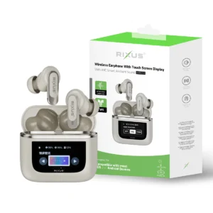 Rixus RXBH23A Wireless Travel Pro Earphone With Touch Screen Display Gold - Image 5