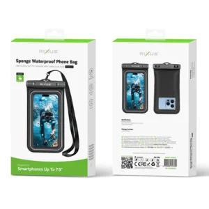 Rixus RXBG22 Sponge Waterproof Phone Bag Black - Image 4