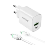Rixus RX90L Adapter With USB-C To Lighting Cable 100CM 20W White