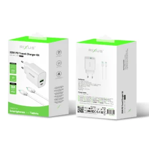 Rixus RX90CC Adapter With USB-C To USB-C Cable 100CM 20W White - Image 5