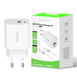 Rixus RX90CC Adapter With USB-C To USB-C Cable 100CM 20W White - Image 6