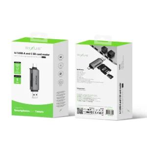 Rixus RXCR02 4-1 USB 3.0, USB-C To SD/TF Card Reader Space Gray - Image 4