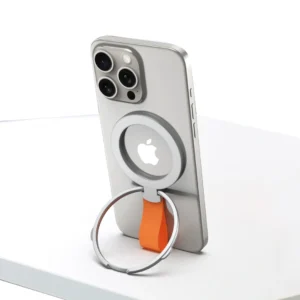Rixus RXPH20SO Mobile Phone Holder With MagSafe Silver + Orange - Image 5
