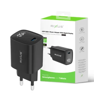 Rixus RXHC13 USB-C Power Adapter With Digital Display 45W Black - Image 5