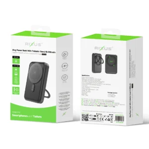 Rixus RXPB71B MagSafe Powerbank 10.000mAh With Foldable Stand Black - Image 4