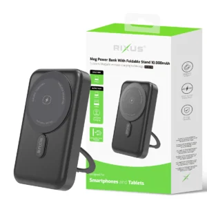 Rixus RXPB71B MagSafe Powerbank 10.000mAh With Foldable Stand Black - Image 5