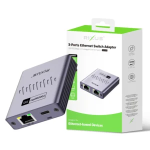 Rixus RXEA03 3-Ports Ethernet Switch Adapter Gray - Image 5