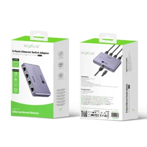 Rixus RXEA05 5-Ports Ethernet Switch Adapter Gray - Image 4