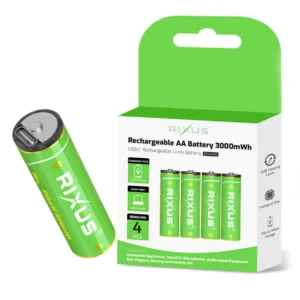 Rixus RXAA05 Rechargeable AA Battery 3000mWh With USB-C Cable 4-Pack - Image 4