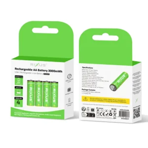 Rixus RXAA05 Rechargeable AA Battery 3000mWh With USB-C Cable 4-Pack - Image 5