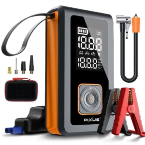 Rixus RXAP05 4 In 1 Air Pump With Jump Starter Black