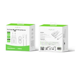 Rixus RXHC30L Fast Charger USB-C To Lightning Cable 180CM 30W White - Image 4