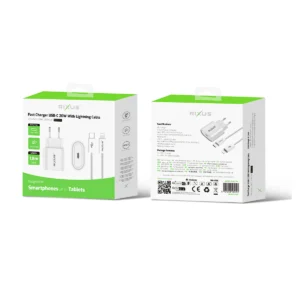 Rixus RXHC20L Fast Charger USB-C To Lightning Cable 180CM 20W White - Image 5