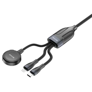Rixus RXUC31 3 in 1 Watch And Phone Charger Cable 120CM Black - Image 3