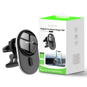 Rixus RXWC13 Wireless Car Charger MagSafe Compatibility 15W Space Gray - Image 5