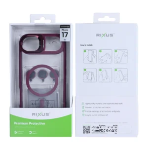 Premium Rixus Classic 03 iPhone 17 MagSafe Case Dark Pink - Image 5