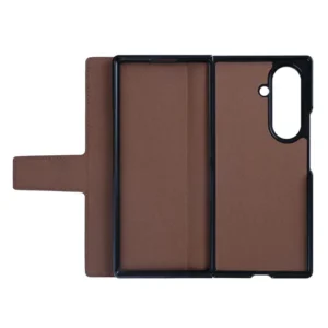 Rixus Wallet Case With Pen Holder For Samsung Galaxy Z Fold 7 Brown - Image 5