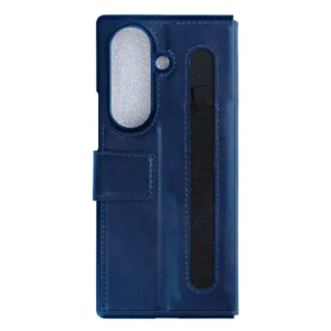 Rixus Wallet Case With Pen Holder For Samsung Galaxy Z Fold 7 Blue - Image 2