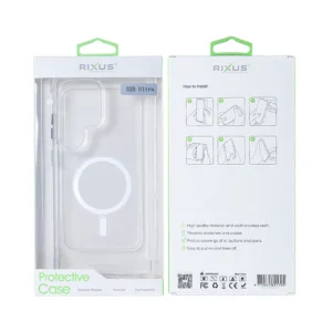 Rixus Anti-Burst Case With MagSafe For Samsung Galaxy S25 Ultra S938B Transparent - Image 6