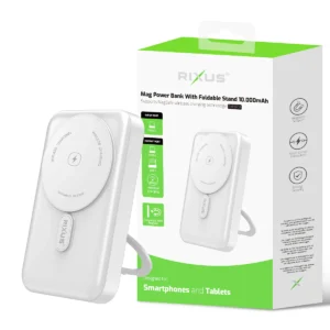 Rixus RXPB71A MagSafe Powerbank 10.000mAh With Foldable Stand White - Image 5