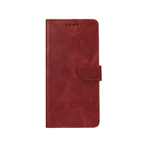 Rixus Bookcase For Samsung Galaxy S24 Ultra 5G S928B Dark Red