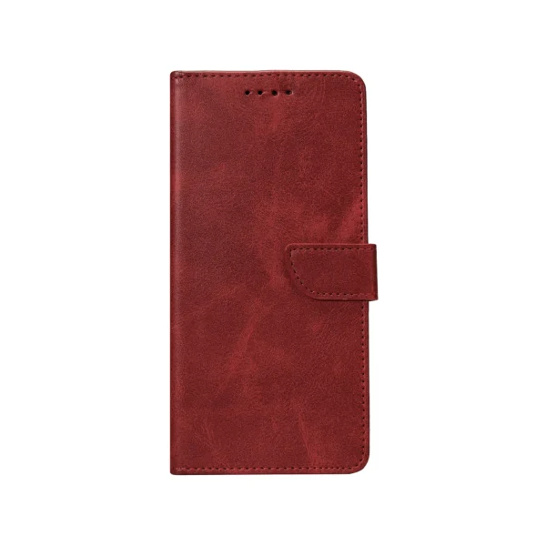 Rixus Bookcase For Samsung Galaxy S24 Ultra 5G S928B Dark Red