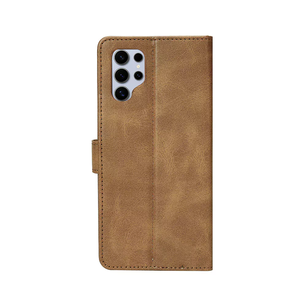 Rixus Bookcase For Samsung Galaxy S25 Ultra S938B Light Brown