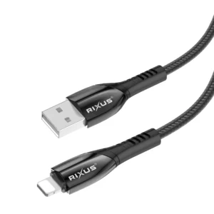 Rixus RXUC30AL Alloy USB To Lightning Data Cable Metal Gray - Image 2