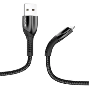 Rixus RXUC30AL Alloy USB To Lightning Data Cable Metal Gray - Image 3