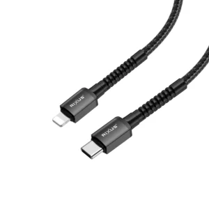 Rixus RXU71CA Nylon Braided USB-C To Lightning Cable 1.2m Black - Image 5