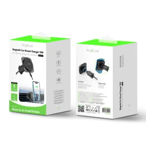 Rixus RXWC20 Wireless Car Charger for Magsafe Car Mount 15W Space Gray - Image 3