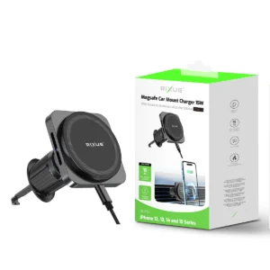 Rixus RXWC20 Wireless Car Charger for Magsafe Car Mount 15W Space Gray - Image 2