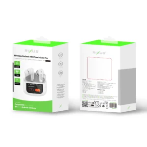 Rixus RXBH63W Wireless Earbuds Touch Case Pro White - Image 4
