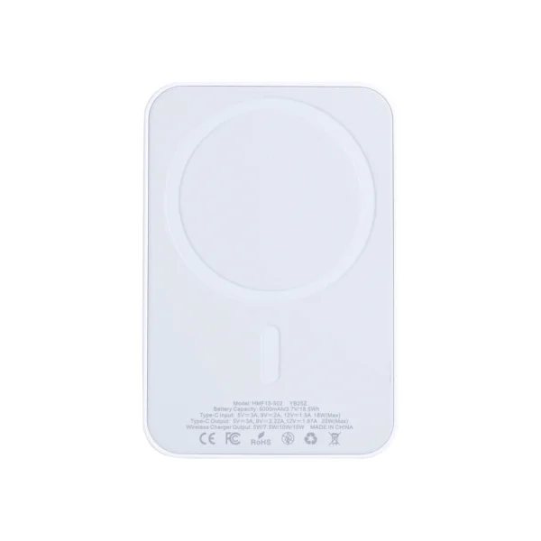 For iPhone 12, 13, 14, 15, 16, 17 Series Battery Pack Magnetic Charging 15W White