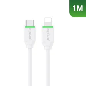 Rixus RXUC18L Fast Charging USB-C To Lightning Cable White - Image 1