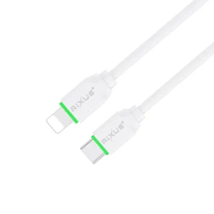Rixus RXUC18L Fast Charging USB-C To Lightning Cable White - Image 2