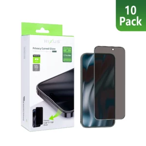 Rixus Privacy Full Curved Edge Tempered Glass For Apple iPhone 17 Pro Max (10-Pack) - Image 1
