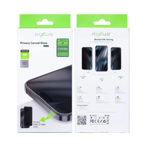 Rixus Privacy Full Curved Edge Tempered Glass For Apple iPhone 17 Pro Max (10-Pack) - Image 2