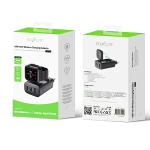 Rixus RXHC40 43W Charging Block For Apple iWatch, iPhone, Airpods Black - Image 4