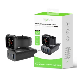 Rixus RXHC40 43W Charging Block For Apple iWatch, iPhone, Airpods Black - Image 5