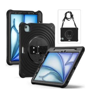 Rixus RXTC08 Anti Shock Case For Apple iPad Air 11 inch (2024, 2025, 2026), Air 4 10.9 inch (2020), Air 5 10.9 inch (2022), Pro 11 inch (2018, 2020, 2021, 2022) Black - Image 1