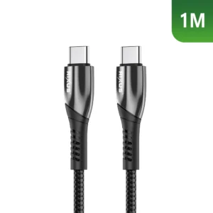 Rixus RXUC30C Alloy USB-C Data Cable Metal Gray - Image 1