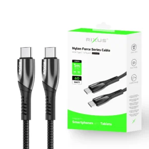 Rixus RXUC30C Alloy USB-C Data Cable Metal Gray - Image 4